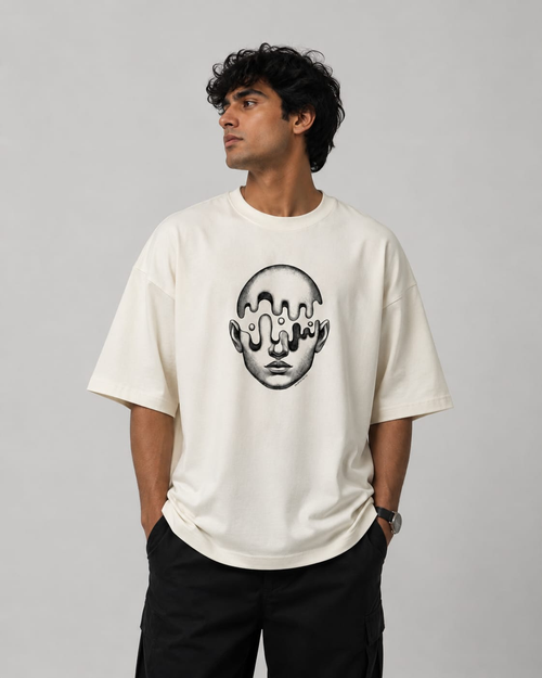 Melting Mind Graphic Oversized T-Shirt — Minimal Art, Maximum Attitude.