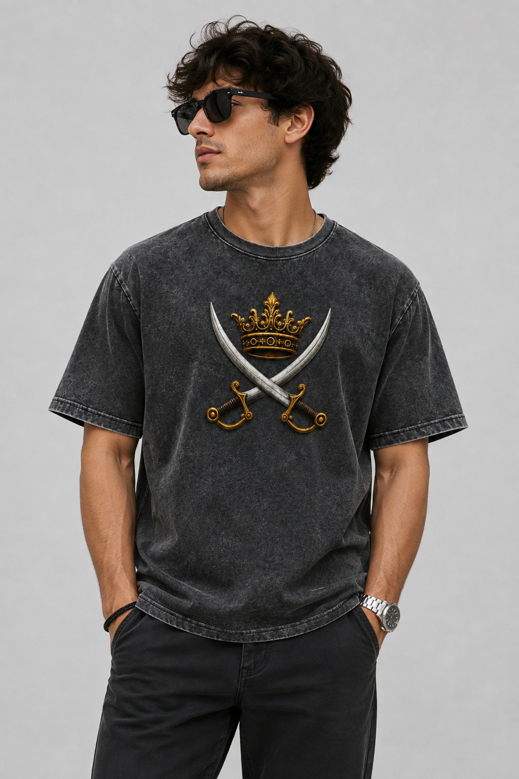 Royal Warrior Acid-Wash T-Shirt
