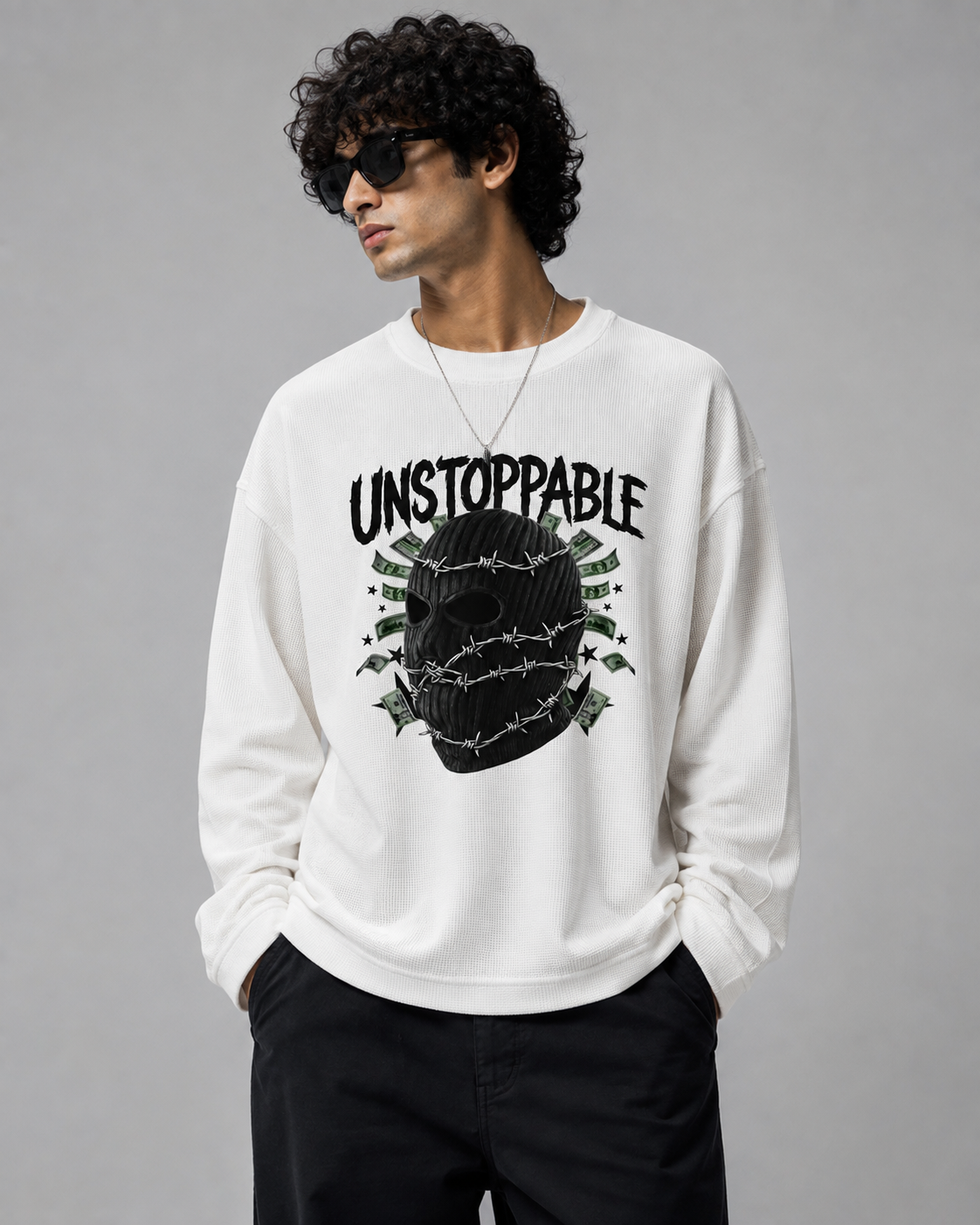 UNSTOPPABLE — Premium Waffle Boxy Long Sleeve